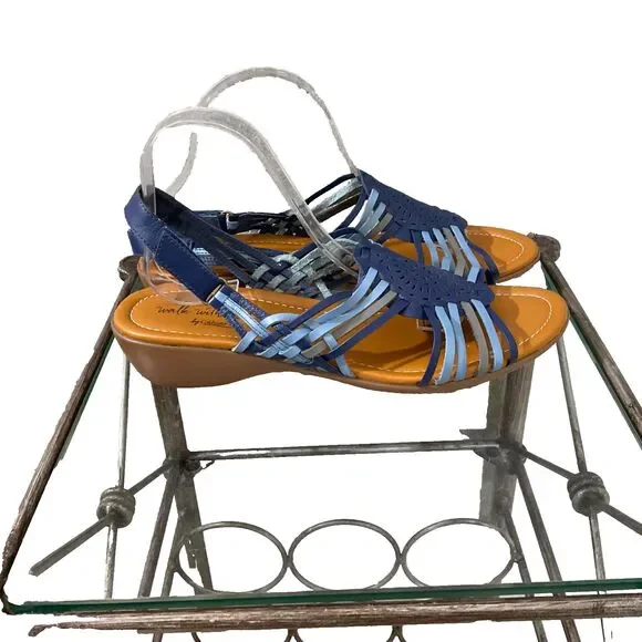 Coldwater Creek Wedge Sandals women’s size 11 Blue walk with me - Picture 3 of 12